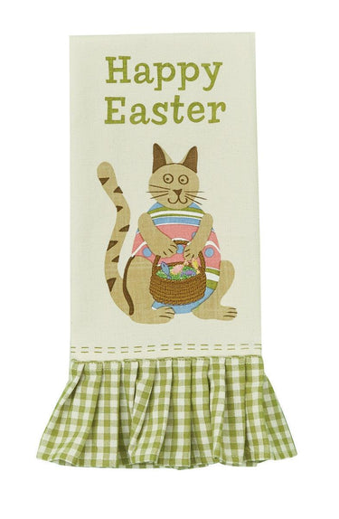 Easter Cat Embroidered Printed Dishtowels - Set of 6 Park Designs - The Fox Decor